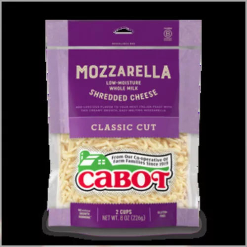 • Cabot Whole Milk Mozzarella Shred