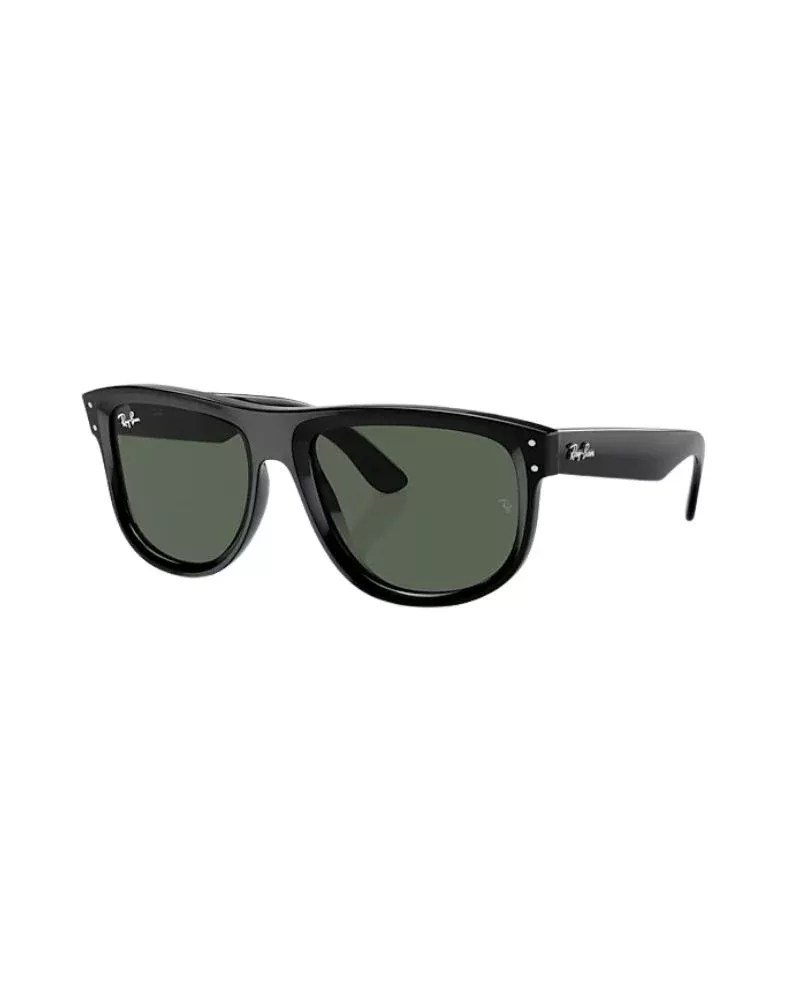Ray-Ban Reverse 0RBR0501S 6677VR Square Sunglasses, Black/Dark Green